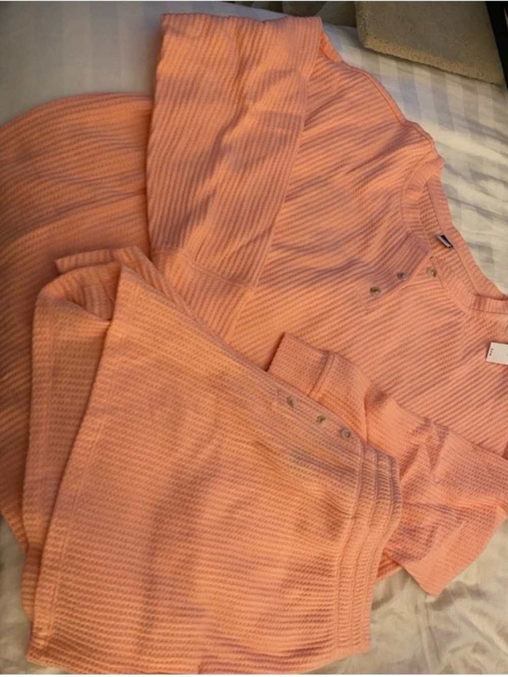 Women’s Peach Ribbed Lounge Pants & Top Set